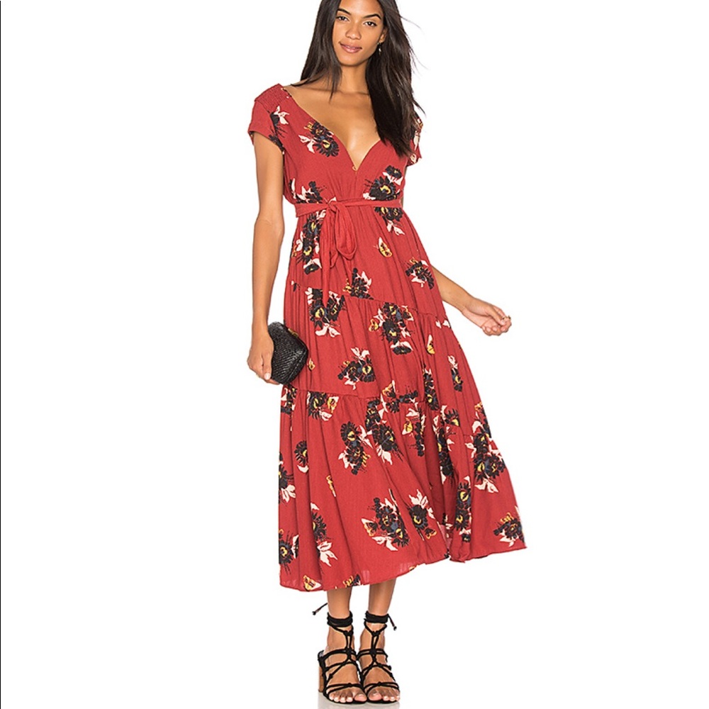 Free People Floral Midi Dress